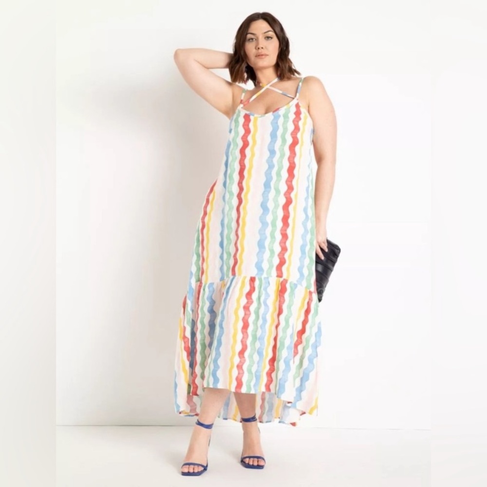 NWT Eloquii striped maxi with low back. Size 18 / 20